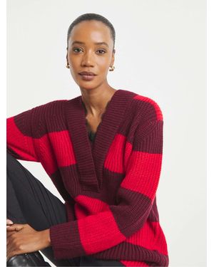 JD Williams Lace Trim V-Neck Jumper - Red