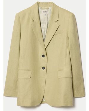 Jigsaw Linen Peak Lapel Blazer - Natural