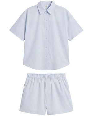 Calvin Klein Cotton Poplin Shorts Pajamas Set - Blue