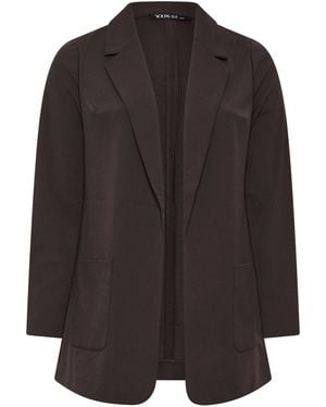 Yours Curve Open Edge Blazer - Black