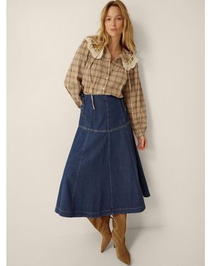 Monsoon Macy Tie Side Denim Midi Dress - Blue