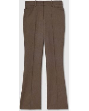 Reiss Neutral Gabi Petite Flared Suit Pants - Brown