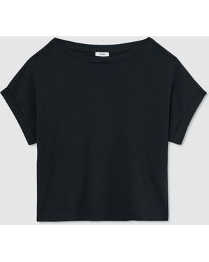 Reiss Cotton Off-Shoulder T-Shirt - Blue
