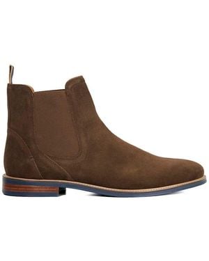 Dune Wide Fit Mckinley Constrast Sole Chelsea Boots - Brown