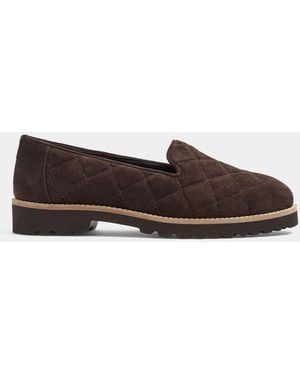 Evans Wide Fit Slipper Cut Suede Loafers - White
