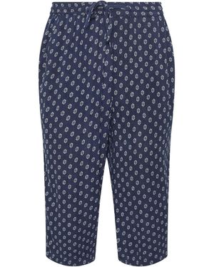 M Com Petite Dobby Cropped Pants - Blue