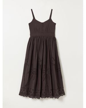 FatFace Fatface Teri Embroidered Midi Dress - Brown