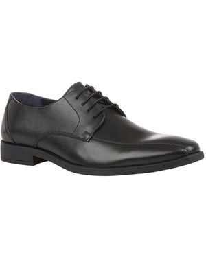 Lotus Leather Lace Up Derby Shoes - Black