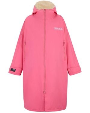 Regatta Oversized Waterproof Borg-Fleece Lined Changing Robe - Pink