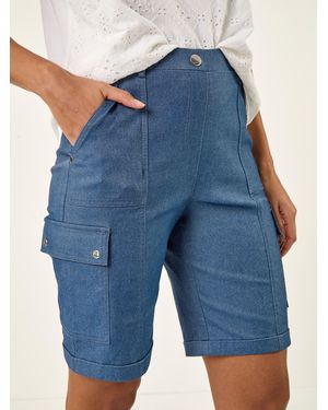 Roman Cargo Front Seam Shorts - Blue