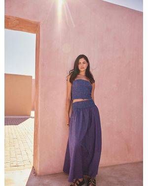 Next Smocked Waistband Maxi Skirt - Pink