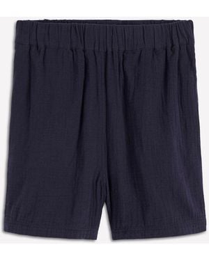 Boden Pull-On Double Cloth Shorts - Blue