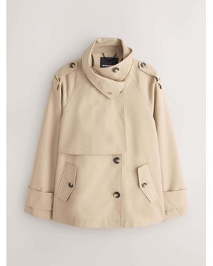 Nothing Ordinary Stone Premium Cotton Rich Mini Trench Jacket - Natural