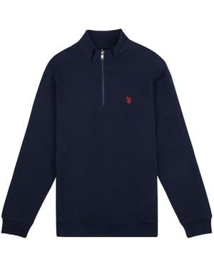 U.S. POLO ASSN. U. S. Polo Assn U. S. Polo Assn. Dark Classic Fit Quarter Zip Sweatshirt - Blue