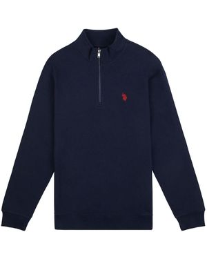 U.S. POLO ASSN. U. S. Polo Assn U. S. Polo Assn. Dark Classic Fit Quarter Zip Sweatshirt - Blue