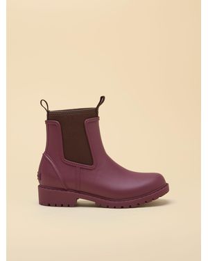 Joules Oakfield Cherry & Chocolate Neoprene Lined Ankle Wellies - Brown