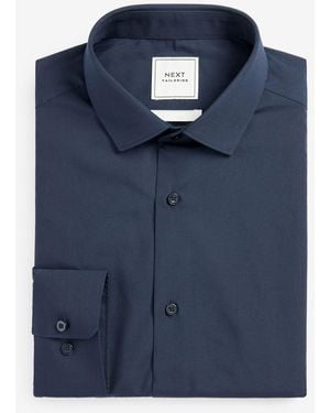 Next Slim Fit Easy Care Single Cuff Smart Shirt - Blue