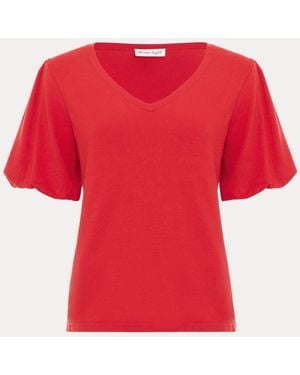 Phase Eight Courtney V-Neck Top - Red