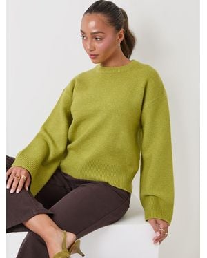 Threadbare Relaxed Fit Crew Neck Jumper - Green