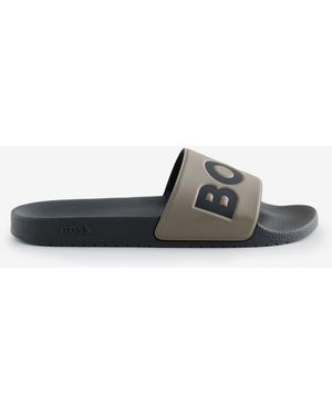 BOSS Large Logo Sliders - White