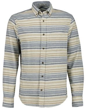 GANT Flannel Neppy Stripe Shirt - Gray
