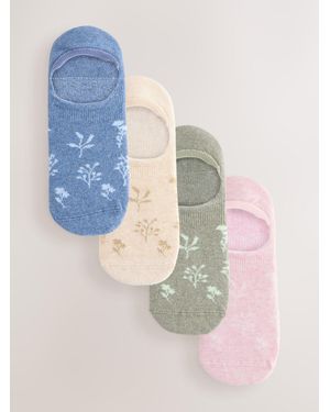 Next Pastel Floral Invisible Socks 4 Pack - Blue