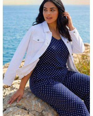 Roman Curve Mid Wash Denim Jacket - Blue