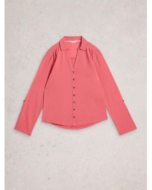 White Stuff Annie Mix Jersey Shirt - Pink