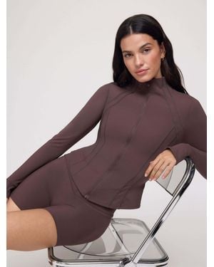 OSIA Chocolate Cinched Zip Through Jacket - Purple