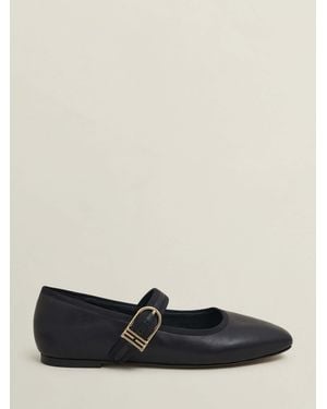 Hobbs Clara Leather Mary Janes Shoes - Black