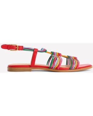 Boden Multi Strap Knot Sandals - Red