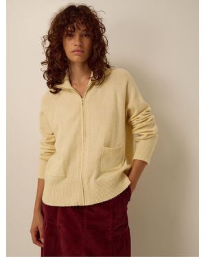 Monsoon Zoe Zip Cardigan - Natural