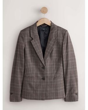 Next Check Single Breasted Blazer - Brown
