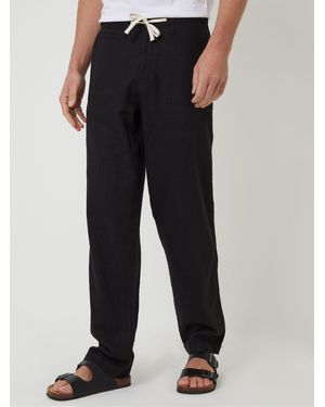 Threadbare Linen Blend Pants - Black