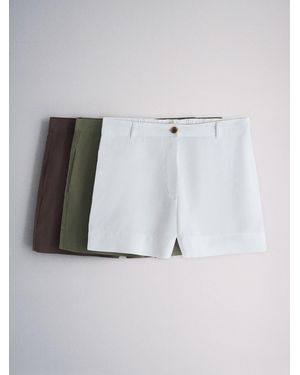 The Set 3 Pack Lightweight Shorts With Linen - Blue