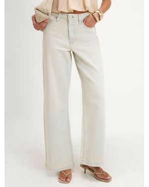 River Island Super Bleach Wide Leg Jeans - Natural