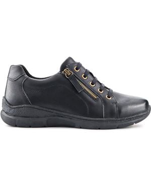 Pavers Wide Fit Casual Bungee Lace Shoes - Black