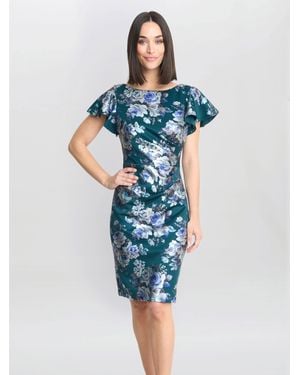 Gina Bacconi Wanda Printed Shift Dress - Blue