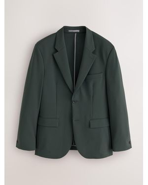 Next Slate Muscle Fit Motionflex Super Stretch Textured Suit Jacket - Green