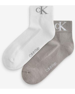 Calvin Klein Monogram Socks 2 Pack - White