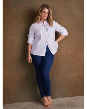 Live Unlimited Poplin Button Detail Shirt - White