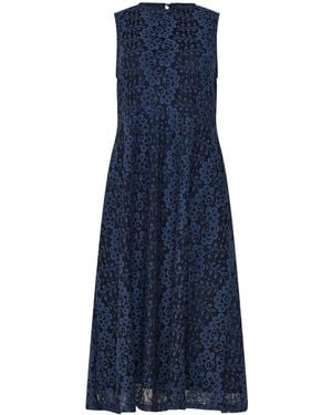 M Com Lace Lined Skater Dress - Blue