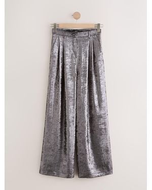 Next Metallic Super Wide Pants - Gray