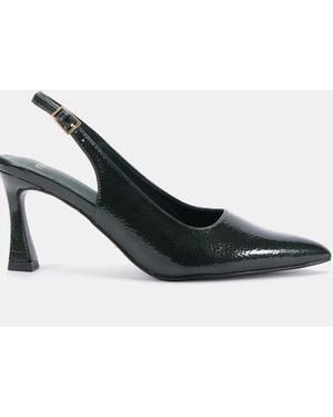 Novo Illy Slingback-Halbschuh Mit Mittelhohem Absatz Und Spitzer Zehenpartie - Schwarz