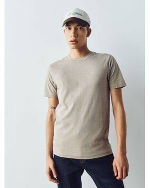 Next Neutral Slim Fit Essential Crew Neck Cotton T-Shirt - Gray