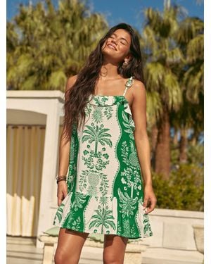 Friends Like These Ruffle Detail Strappy Mini Dress - Green