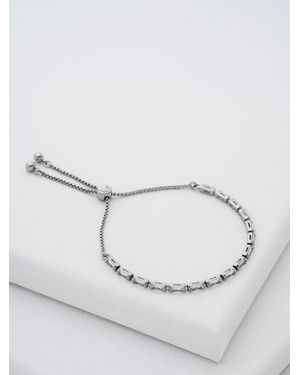 Ted Baker Tone Isela Kristall Baguette Slinky Verstellbares Armbandeinheitsgröße - Weiß