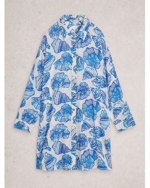 White Stuff Suzie Beach Shirt Dress - Blue