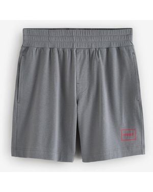 HUGO Box Logo Relaxed Fit Shorts - Gray