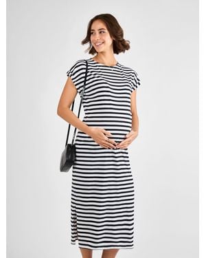 Jojo Maman Bébé Maternity Midi T-Shirt Dress - White